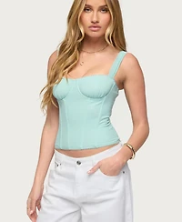 Edikted Womens Marcella Wide Strap Mesh Corset