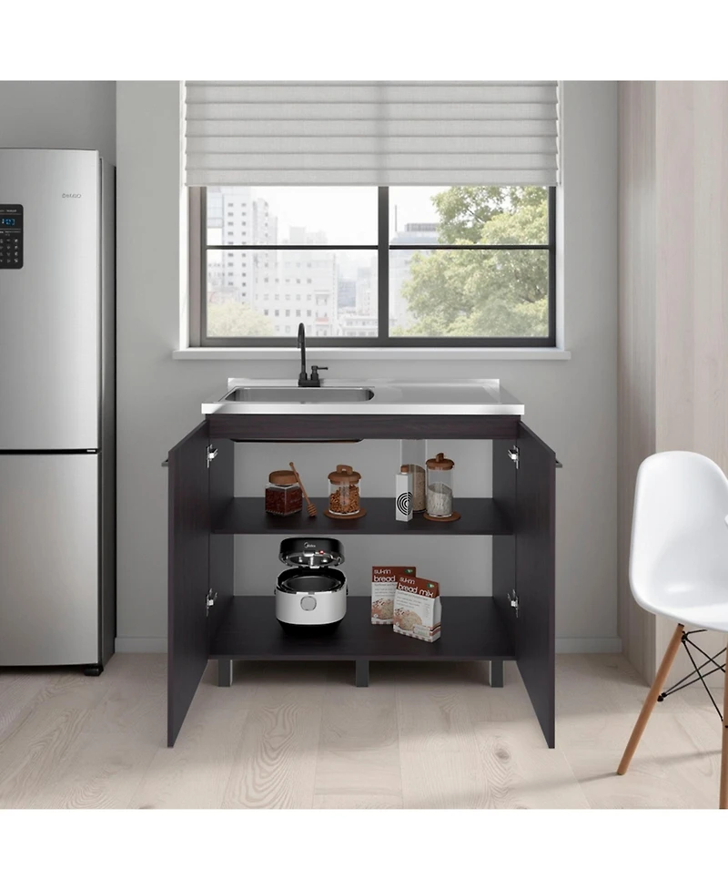 Fm Furniture Utility Sink Cabinet with 2 Doors and 3 Shelves