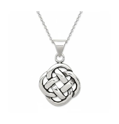Curata Jewelry 925 Sterling Silver 18 Inch Antiqued Celtic Knot Necklace