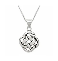 Curata Jewelry 925 Sterling Silver 18 Inch Antiqued Celtic Knot Necklace