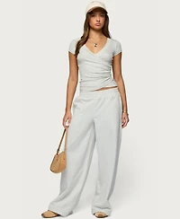 Edikted Women's Iria V Neck Wrapped Top