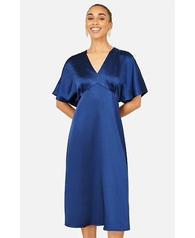 Yumi Women's Satin Midi Kimono Dress
