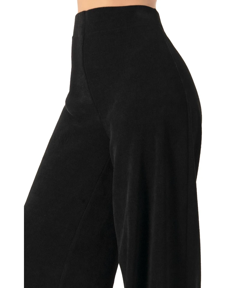 Ivonne Women's Corduroy High-Waisted Wide-Leg Trousers