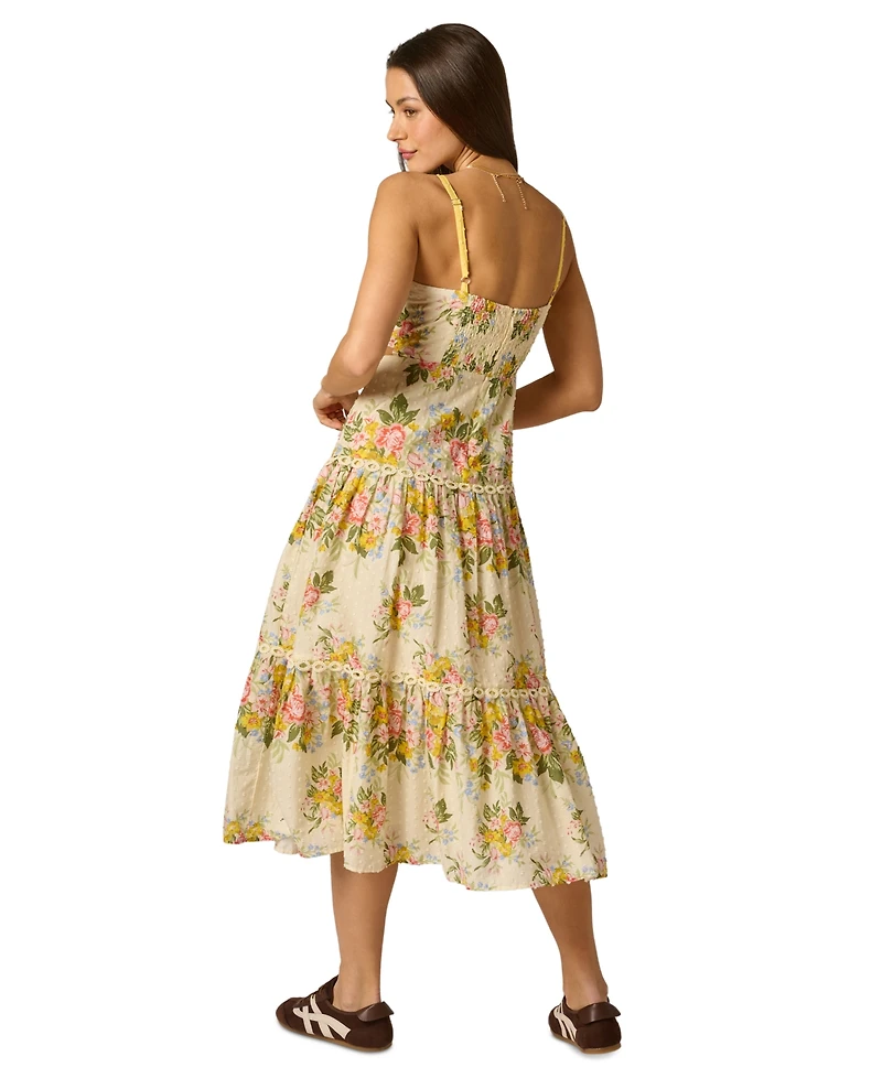 Adrianna Women's Printed Square Neck Midi Dress