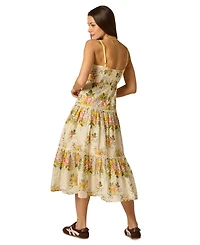 Adrianna Women's Printed Square Neck Midi Dress