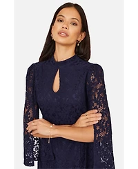 Yumi Women's Lace Fitted Midi Dress