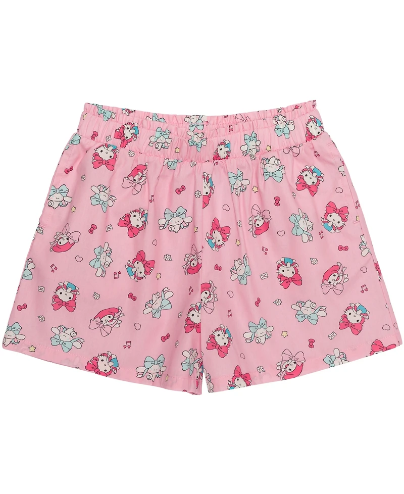 Hybrid Girls' 2T-6X Crewneck Top and Elastic Shorts, 2-Piece Set