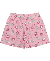 Hybrid Girls' 2T-6X Crewneck Top and Elastic Shorts, 2-Piece Set