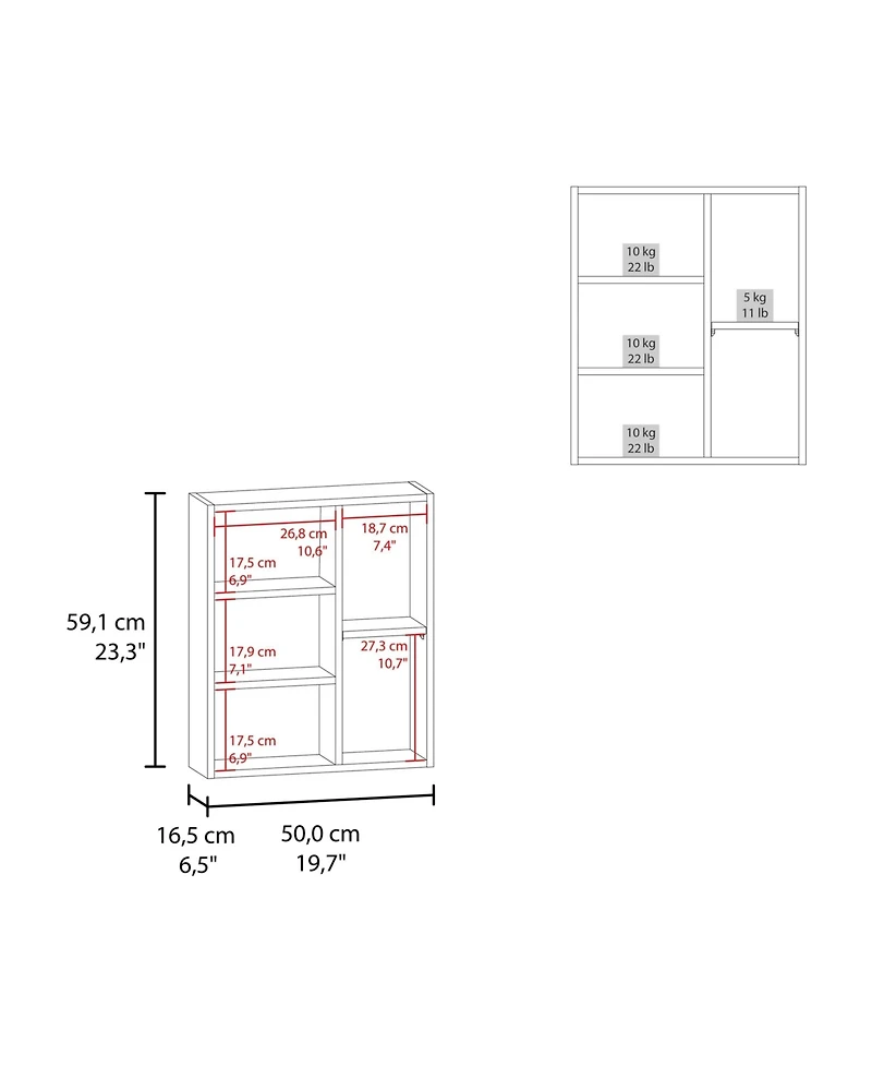 Fm Furniture Magia Wall-Mounted Bathroom Cabinet with Mirror
