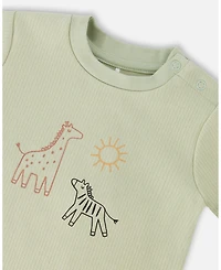 Deux par Baby Boys Cotton Rib Jersey T-Shirt and Short Set