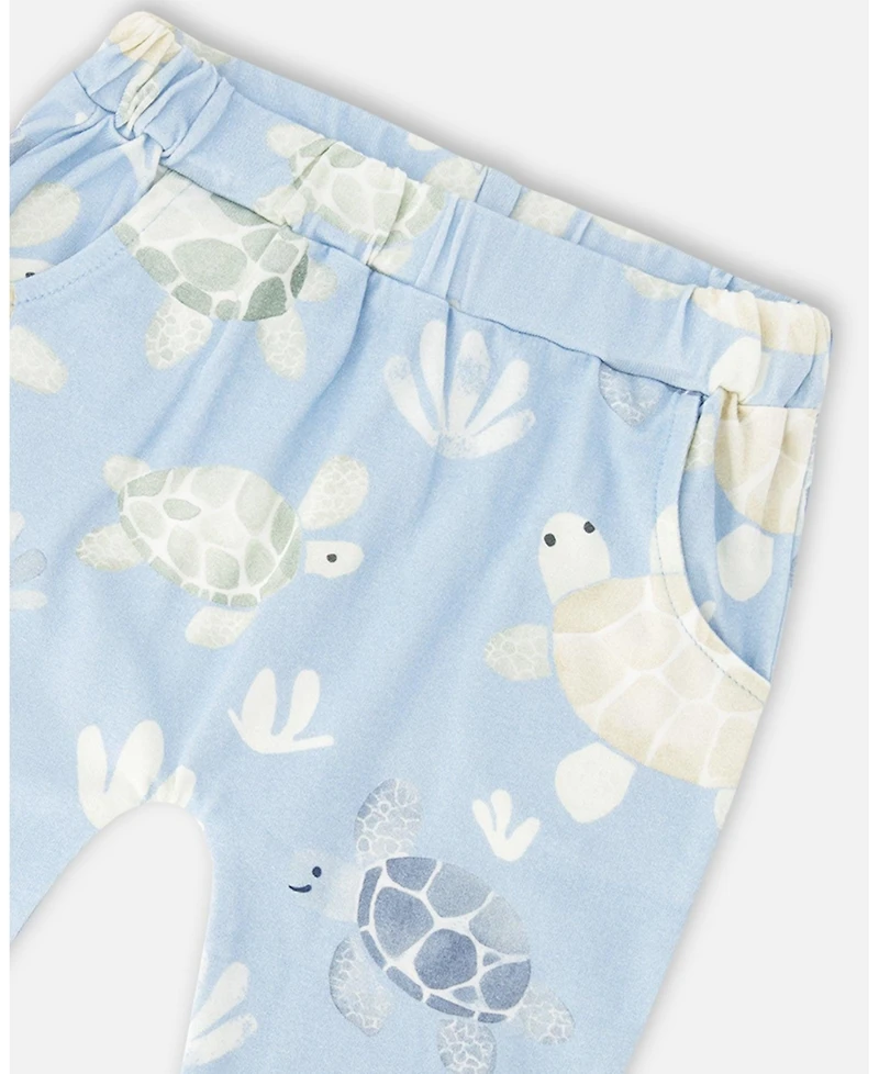 Deux par Deux Baby Boy Cotton Jersey T-Shirt and Pants Set Turtle Print - Baby