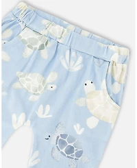 Deux par Deux Baby Boy Cotton Jersey T-Shirt and Pants Set Turtle Print - Baby