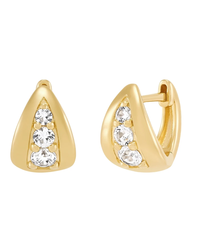 Macy's Created White Sapphire (1/2 ct. t.w.) Hoop Earrings in 14k Yellow Gold-Plated Sterling Silver