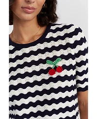 Chinti & Parker Women's Cherry Crochet Tee