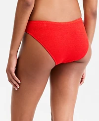 California Waves Women's Popcorn Scrunch Moderate Coverage Swim Hipster Bottoms