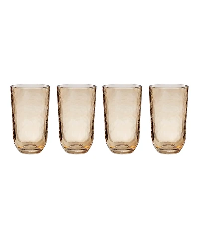 Lenox Homespun Amber Tall Tumbler Glasses, Set of 4