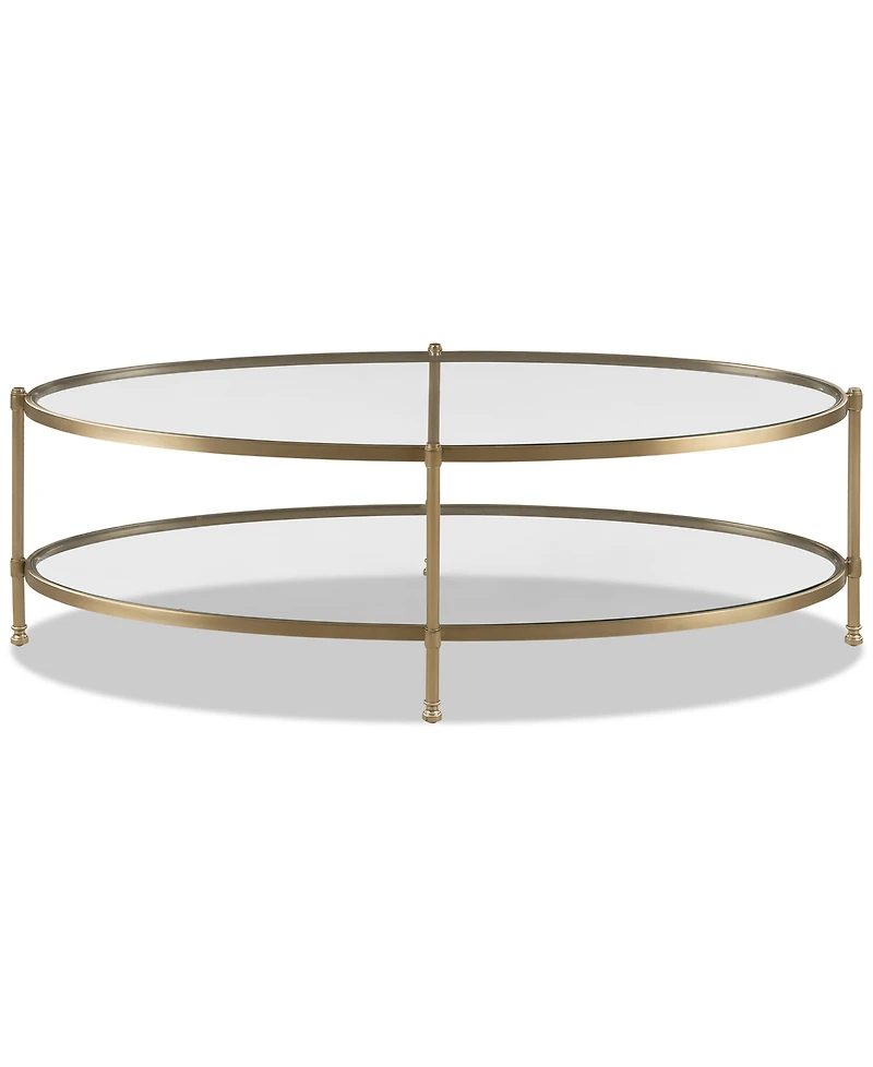 Isla 2-Pc. Glass Oval Coffee Table and Chairside Table Set