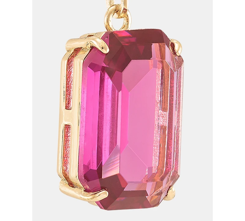 Lauren Ralph Lauren Gold-Tone Fuchsia Stone Drop Earrings