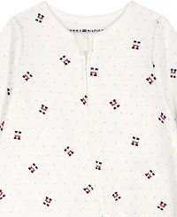 Tommy Hilfiger Baby Boys' Logo Print Zip-Up Footed Coverall