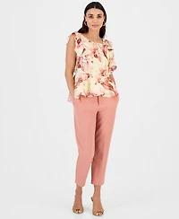 I.n.c. International Concepts Petite Printed Ruffle-Sleeve Peplum Blouse, Macy's Exclusive