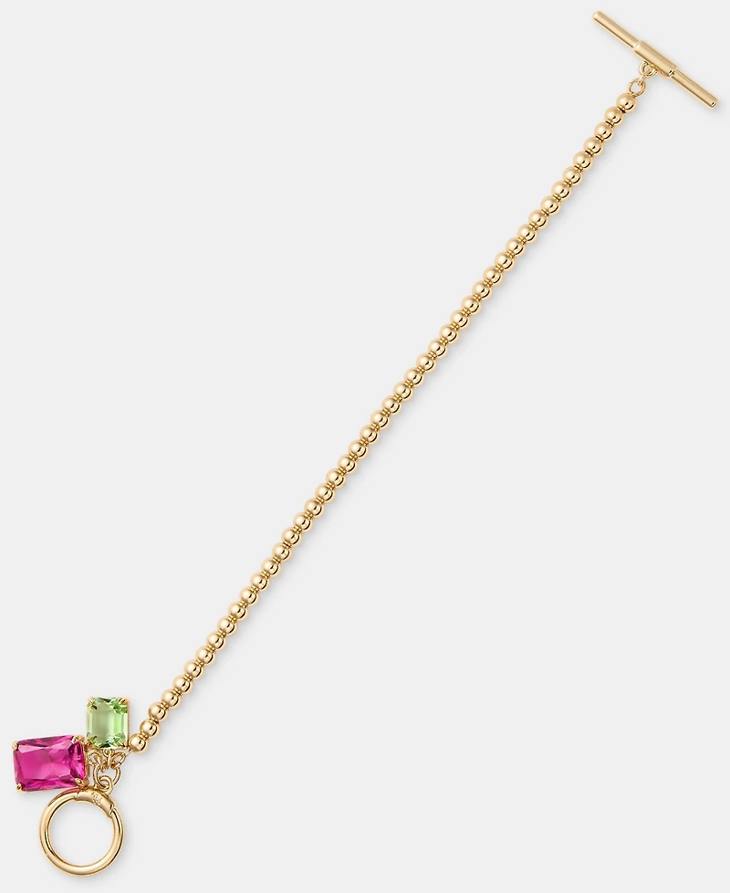 Lauren Ralph Lauren Gold-Tone Fuchsia Stone Flex Bracelet