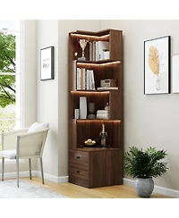 Rainsken 4 Tier Corner Bookshelf