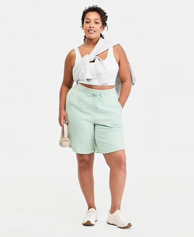Id Ideology Plus Cotton-Blend Pull-On Bermuda Shorts, Exclusively at Macy's