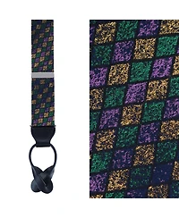 Trafalgar Men's Carnival Diamond Novelty Silk Button End Suspenders