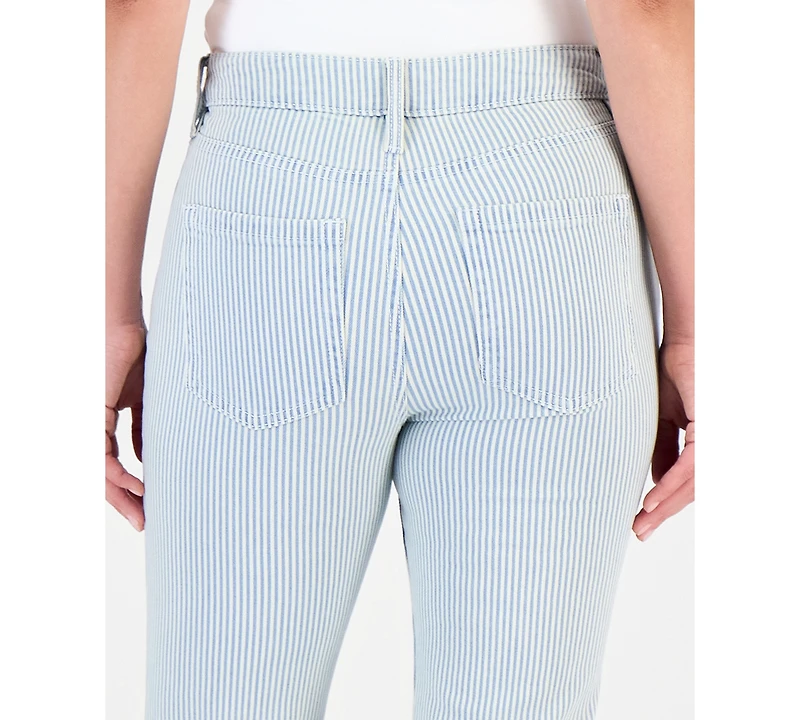 Style & Co Petite Engineer-Stripe High-Rise Cropped Jeans, Macy's Exclusive