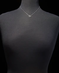 Lauren Ralph Lauren Cubic Zirconia Logo Pendant Necklace in Sterling Silver