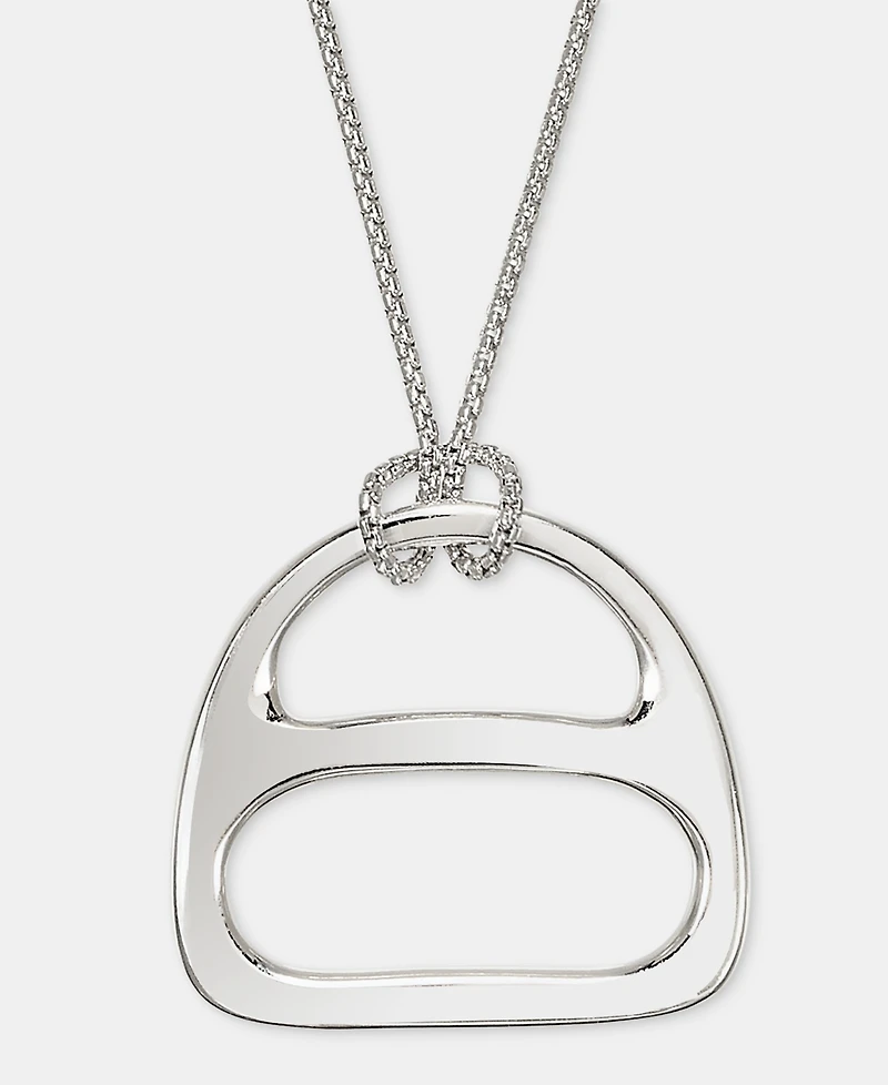 Lauren Ralph Lauren Adjustable Slider Equestrian Pendant Necklace in Sterling Silver