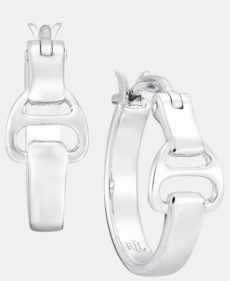 Lauren Ralph Lauren Equestrian Hoop Earrings in Sterling Silver