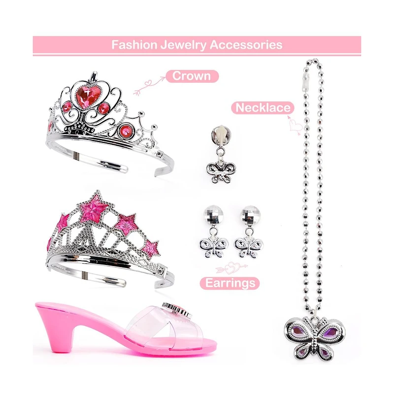 Bruce & Shark Princess Dress-Up Gift Set with Wearable Tiara, Necklace & Earrings for Girls Birthday & Parties