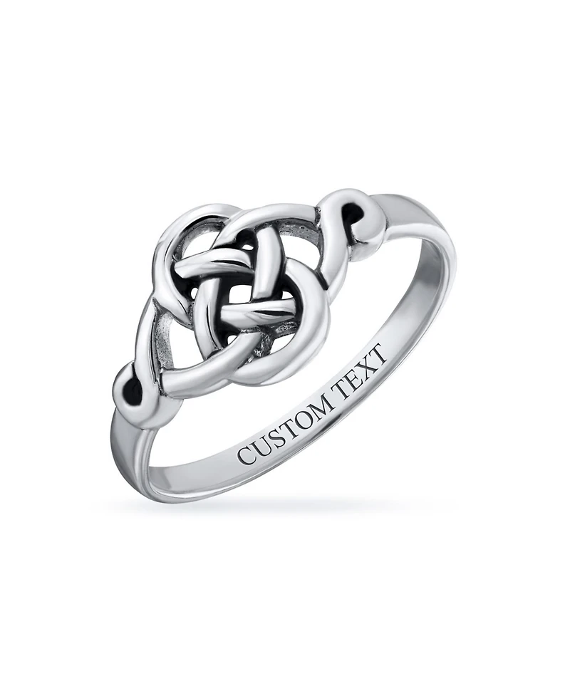 Bling Jewelry Dainty Best Friends Irish Celtic Love Knots Bff Infinity Promise Ring 2MM Band Oxidized .925 Sterling Silver