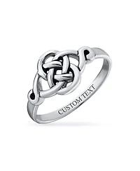 Bling Jewelry Dainty Best Friends Irish Celtic Love Knots Bff Infinity Promise Ring 2MM Band Oxidized .925 Sterling Silver