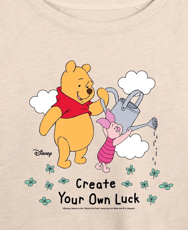 Hybrid Apparel Plus Disney Winnie the Pooh Patrick's Day Create Own Luck Sweatshirt