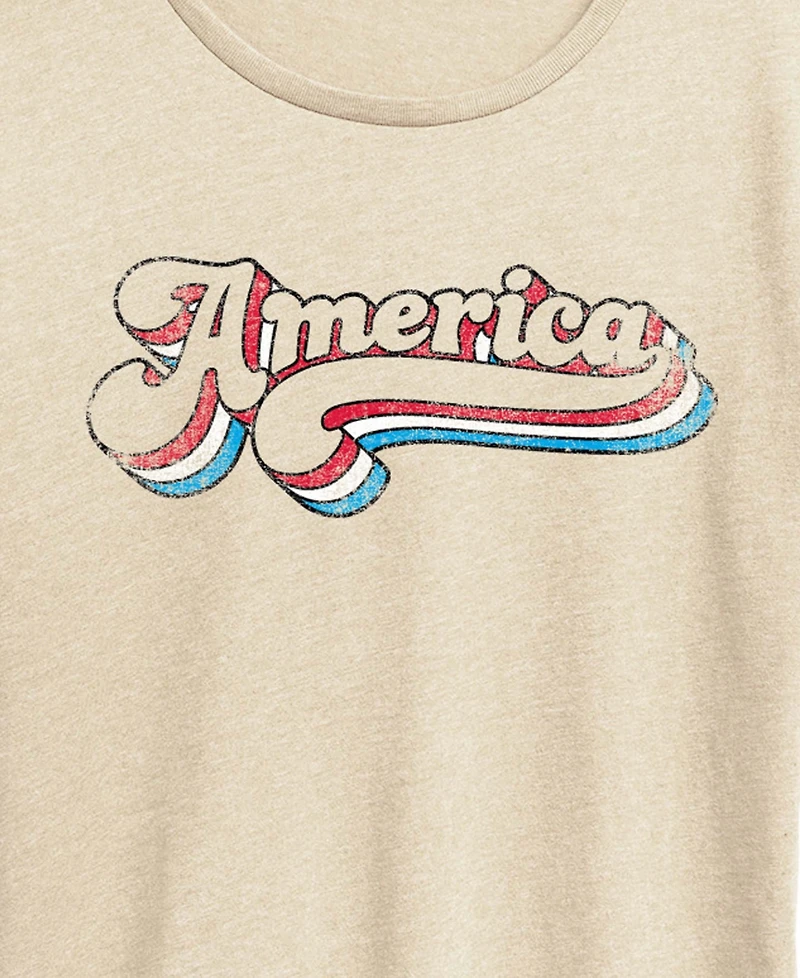 Hybrid Apparel Plus Instant Message America Retro Graphic Crewneck T-Shirt