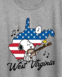 Hybrid Apparel Plus Peanuts West Virginia Snoopy Graphic Crewneck T-Shirt