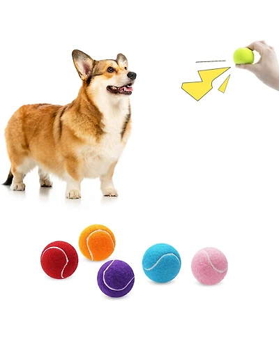 Magicorange Pack of 6 Dog Tennis Balls 2 Inch Small Size Colorful Pet Playing Balls with Mesh Bag for Easy Transport and Launcher Compatibility