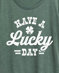 Hybrid Apparel Plus Instant Message St. Patrick's Day Have A Lucky Graphic Crewneck T-Shirt