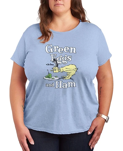 Hybrid Apparel Plus Dr. Seuss Green Eggs And Ham Graphic Crewneck T-Shirt