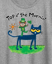 Hybrid Apparel Plus Pete The Cat St. Patrick's Day Mornin' Leprechaun Graphic Crewneck T-Shirt