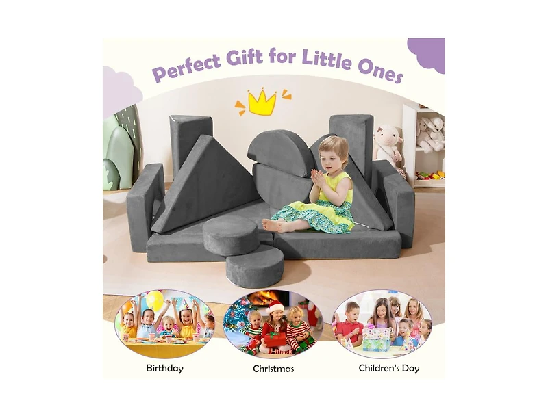 Slickblue 14 Piece Foam Modular Feature Play Couch Set