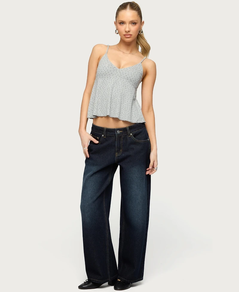 Edikted Women's Raelynn Washed Low Rise Jeans