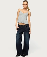 Edikted Women's Raelynn Washed Low Rise Jeans