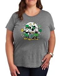 Hybrid Apparel Plus St. Patrick's Day Mickey & Minnie Graphic Crewneck T-Shirt