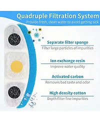 Aronkl 3L Stainless Steel Cat Water Fountain Dual Bowl for 2 Cats