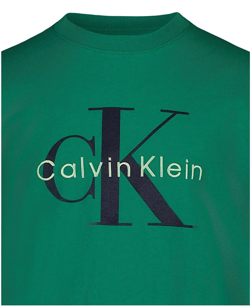 Calvin Klein Boys' 8-16 Monogram Logo Crewneck T-Shirt