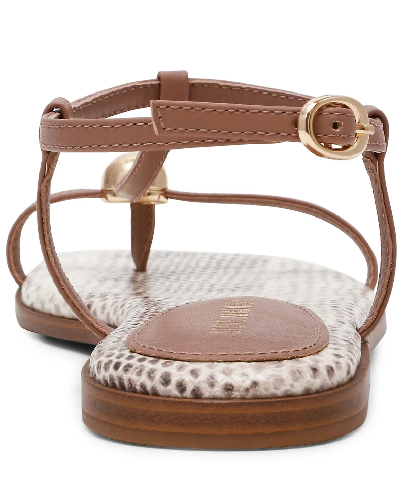 Steve Madden Women's Ritzy Ball-Stud Square Toe Flat Sandals