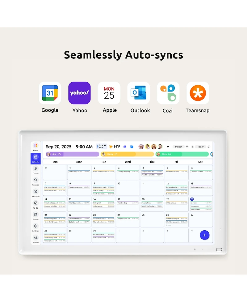 Everblog 21.5'' Digital Calendar & Chore Chart - Smart Interactive Display for Family Schedules